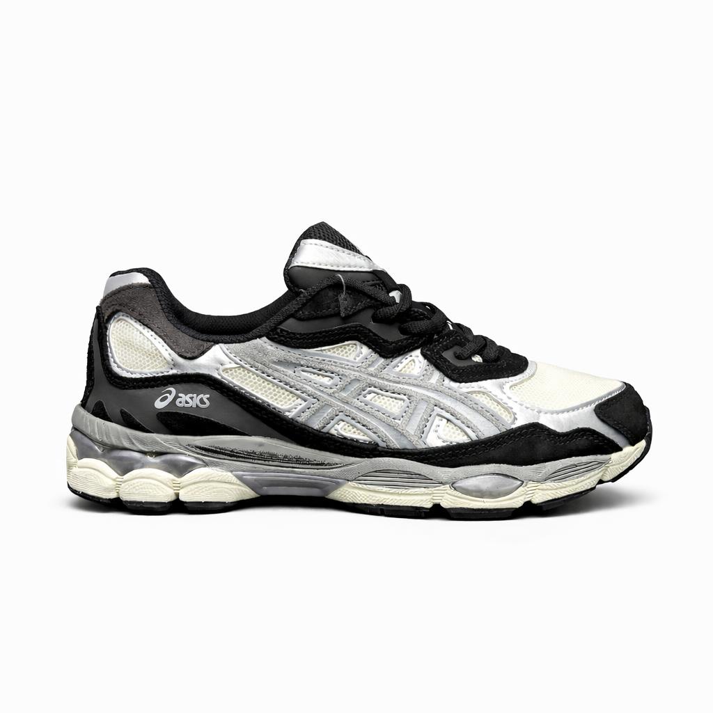 ASICS GEL-NYC sneaker in the "Black Ivory Grey" or "Ivory Clay Grey